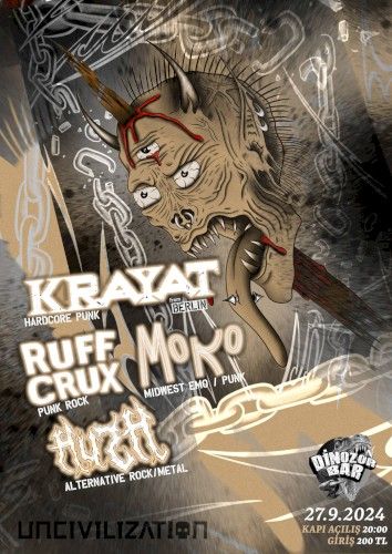 Krayat, Ruff Crux, Moko & HUSH at Dinozor Bar